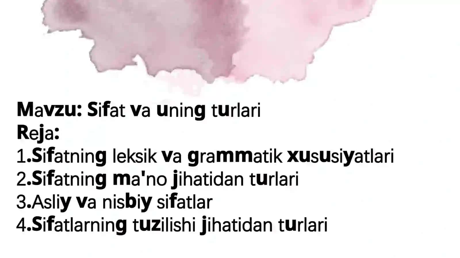 Sifat va uning turlari 2