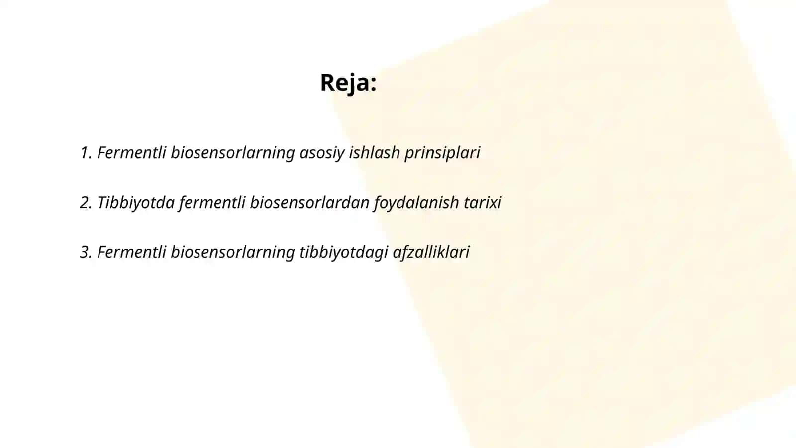 Fermentli biosensorlarning tibbiyotdagi ôrni 2
