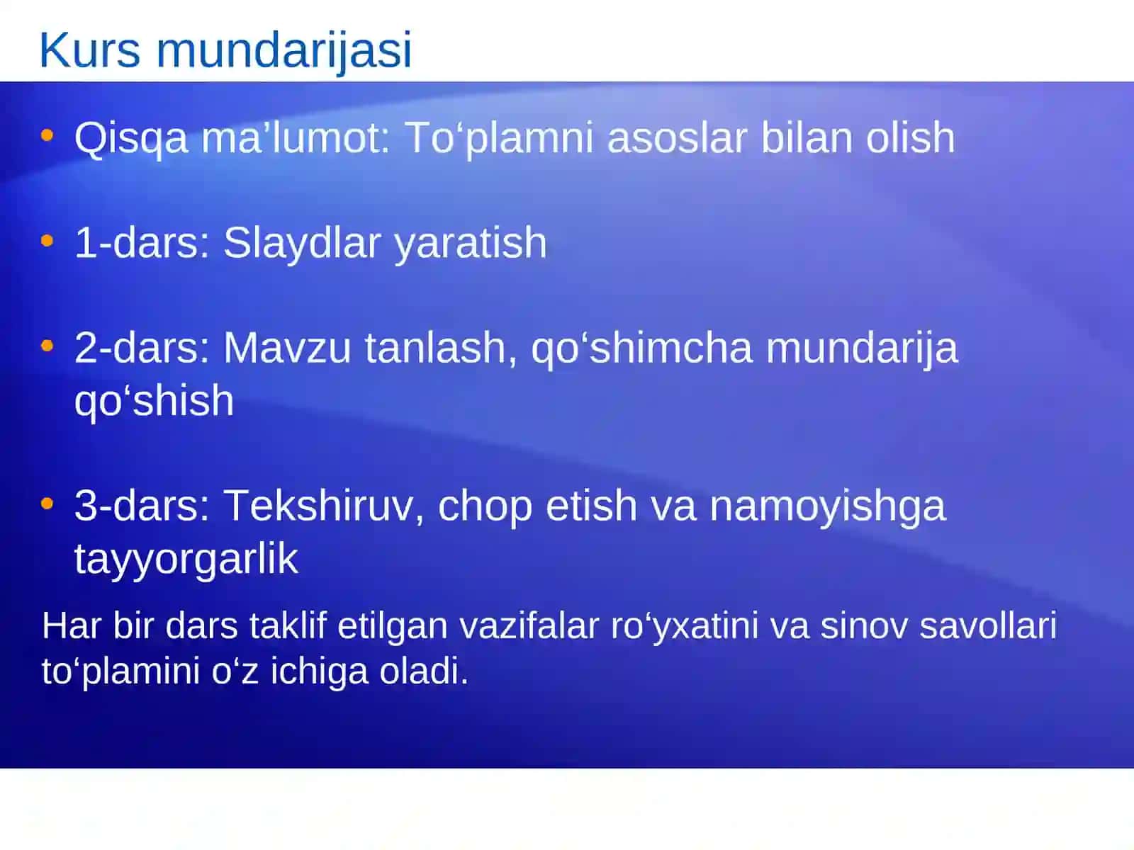 Microsoft®OfficePowerPoint®2007ni o‘rganish 2