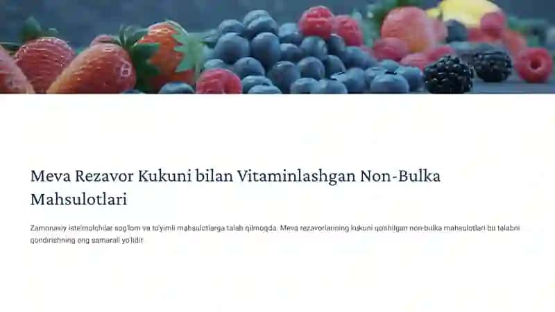 Meva Rezavor Kukuni bilan Vitaminlashgan Non-Bulka Mahsulotlari 2