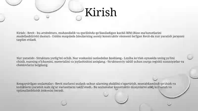 Revit Dasturida Balka Uchun Chizma Varag'Ini Yaratish 2