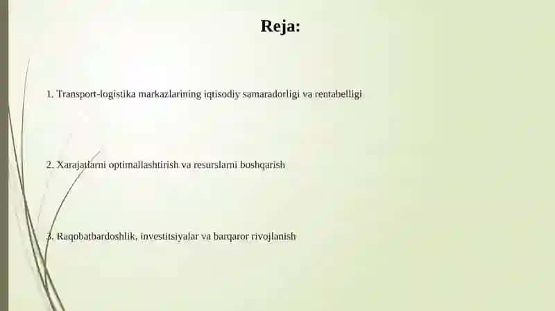 Transport-logistika markazlarifa faoliyatining iqtisodiy tahlili 2