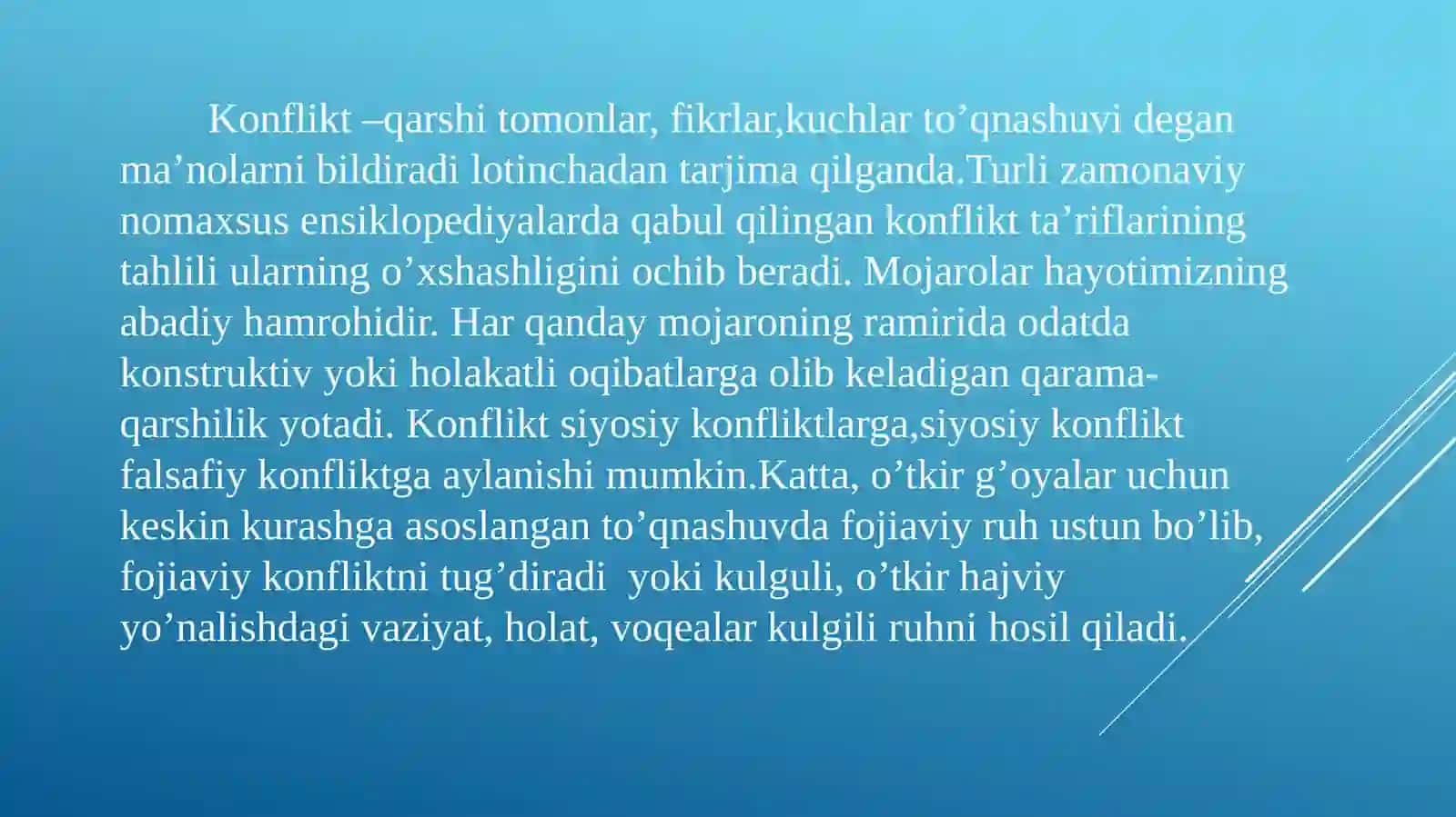 KONFLIKTLARNING BOSHQA TURLI SABABLARI 2