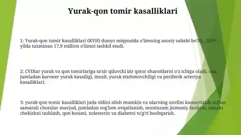 Yurak-qon tomir kasalliklari 2