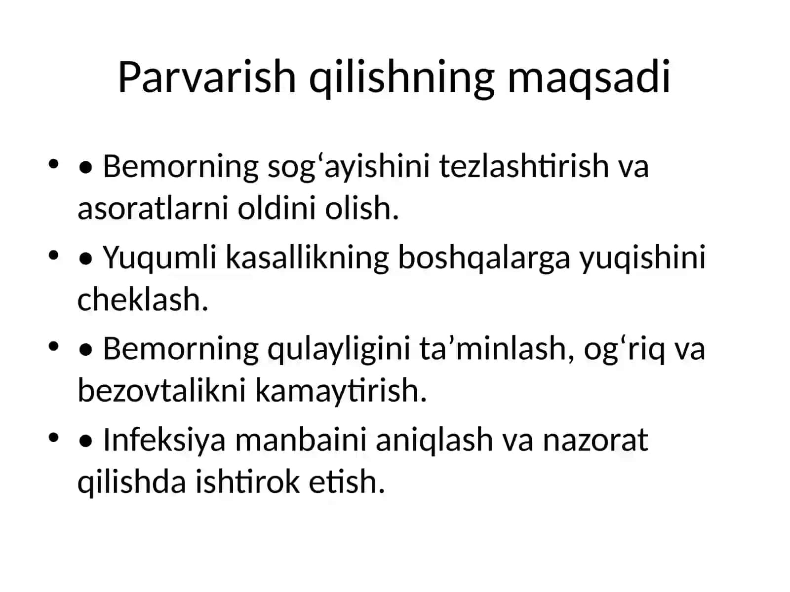 Yuqumli kasalliklar bilan og‘rigan bemorlarni parvarish qilish 2
