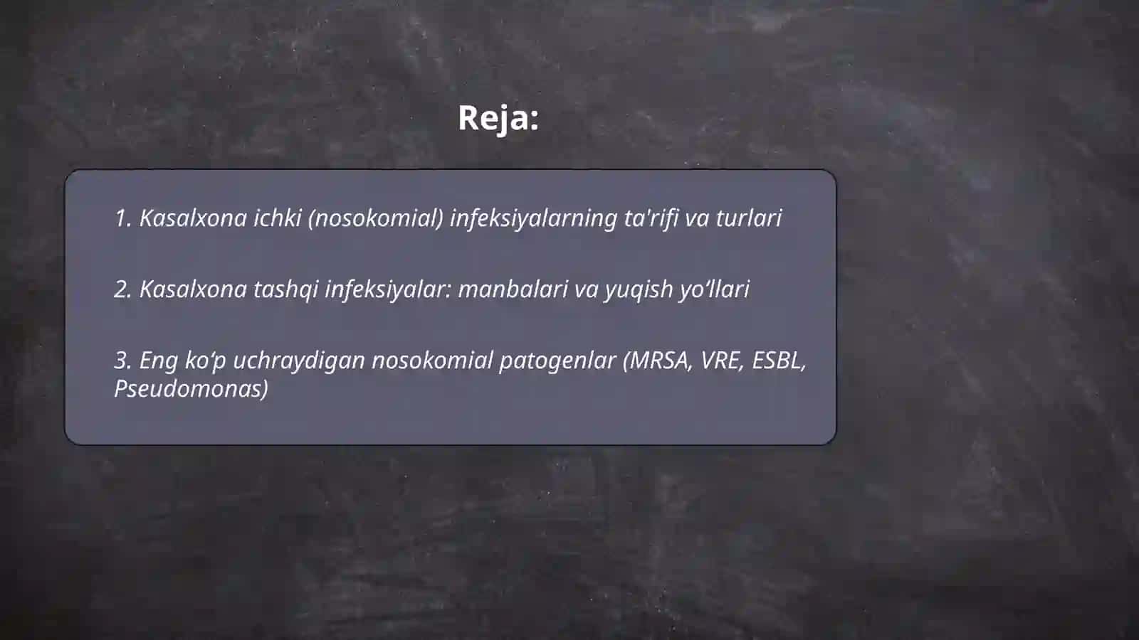 Kasalxona ichi va kasalxona tashqi infeksiyasi 2