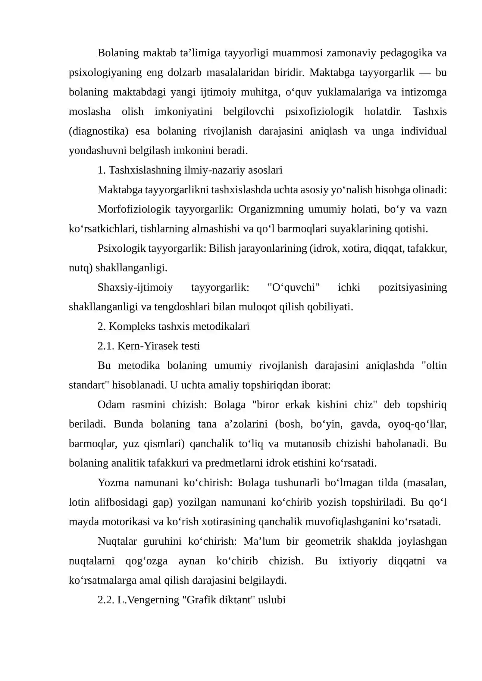 Bolaning maktab ta’limiga tayyorligini tashxislash 2