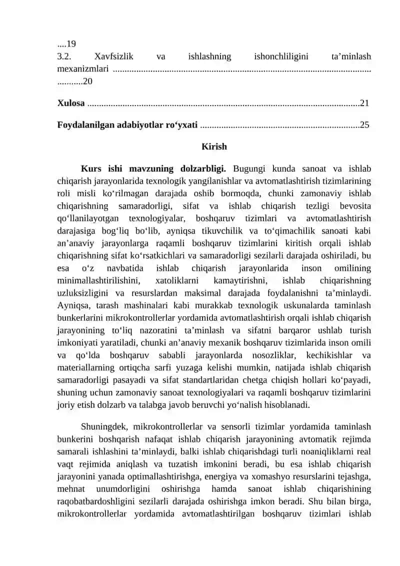 Tarash mashinasining taminlash bunkerini mikrokontroller yordamida avtomatlashtirish sxemasini loyihalashtirish 2