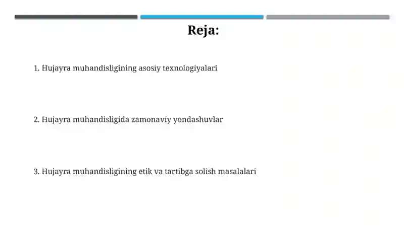 Hujayra muhandisligidagi texnologik jarayonlar 2