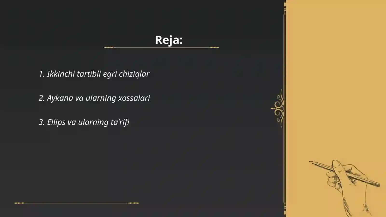 Ikkinchi tartibli egri chiziqlar 2