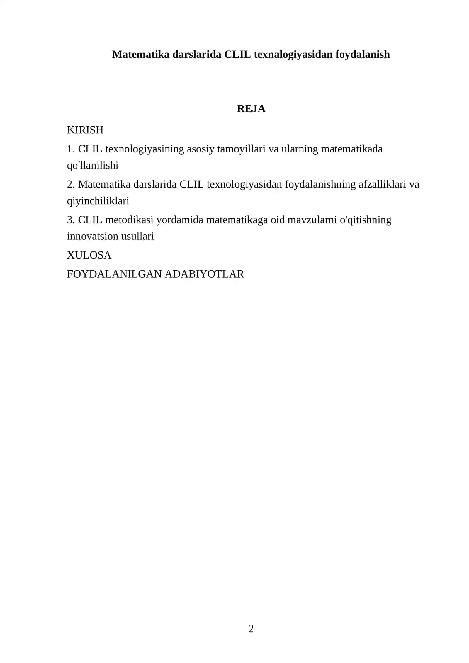 Matematika darslarida CLIL texnologiyasidan foydalanish 2