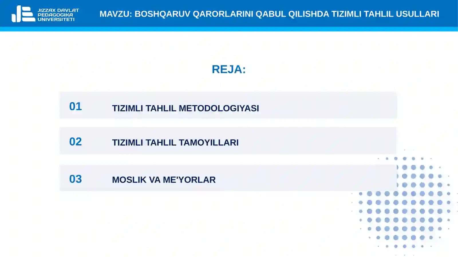 9-mavzu. Boshqaruv qarorlarini qabul qilishda tizimli tahlil usullari 2