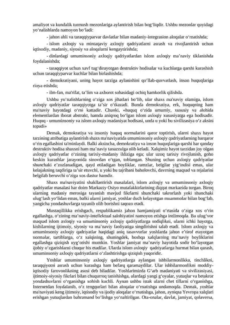 ISLOM QADRIYATLARI VA MA’RIFATINING HOZIRGI DAHRIYATI 2