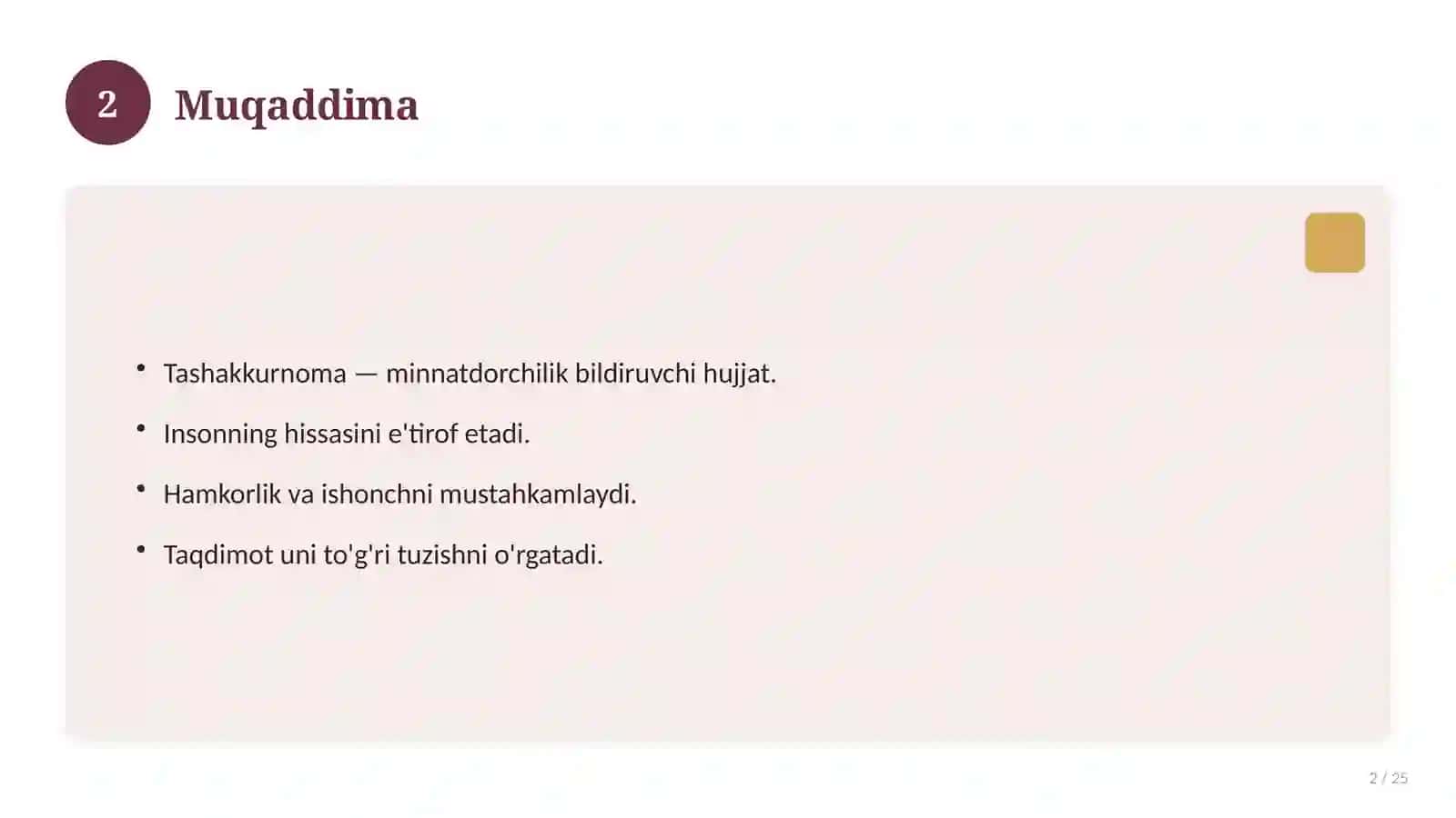 Ota-ona uchun tashakkurnoma 2