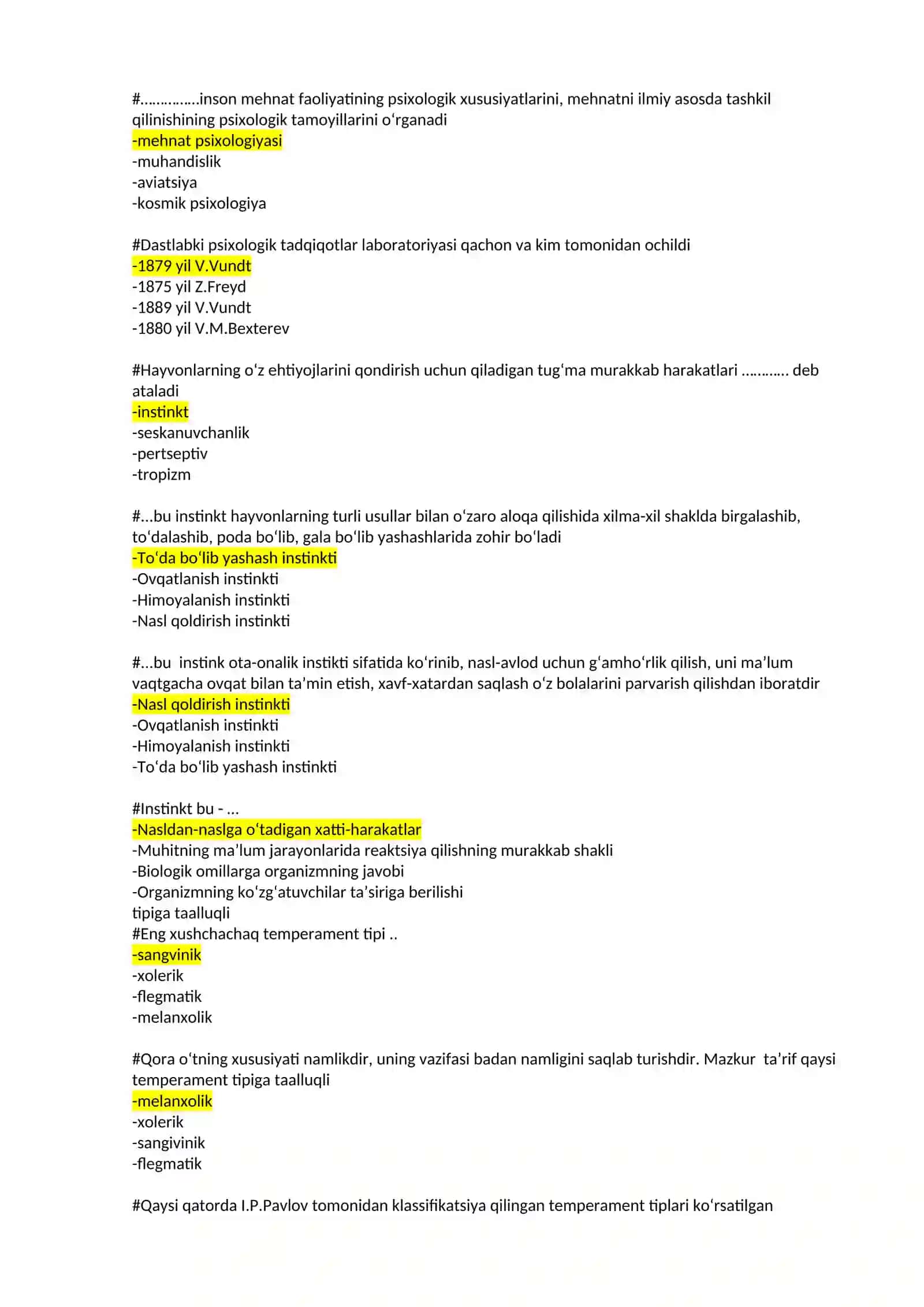 Psixologiya fani nimani oʻrganadi 2
