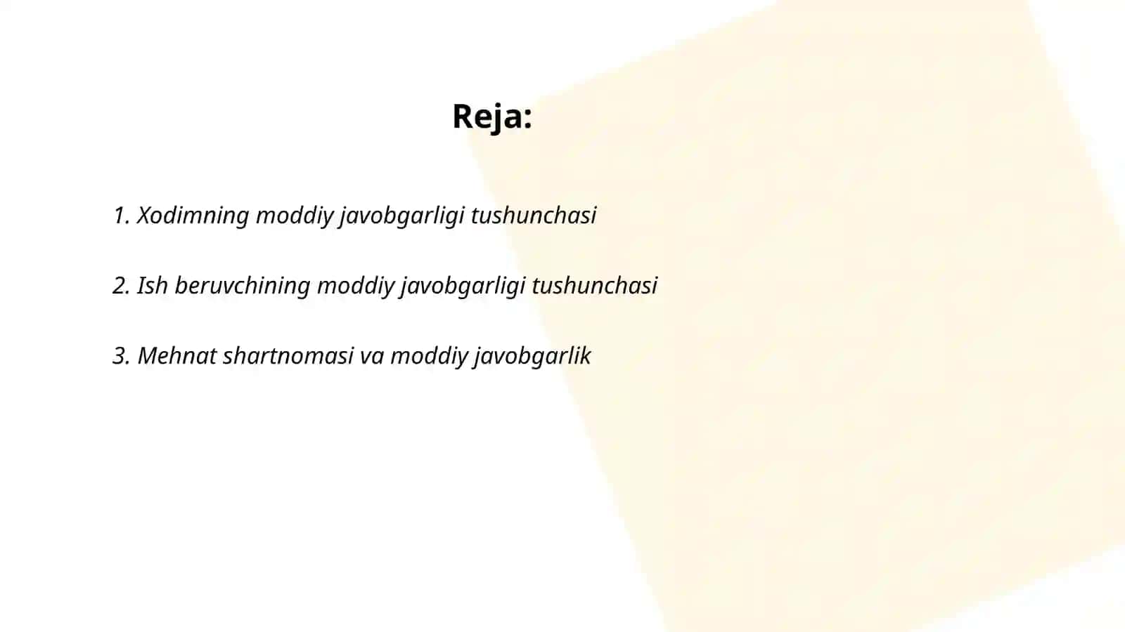 Xodim va ish beruvchi moddiy javobgarligining asosiy tamoyillari va ularning mazmuni 2