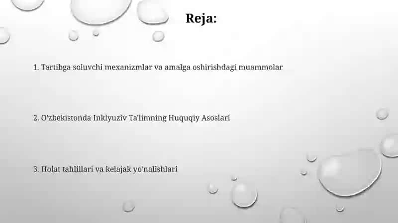 Oʻzbekistonda inklyuziv ta'limning me'yoriy - huquqiy bazasini tahlil qilish 2