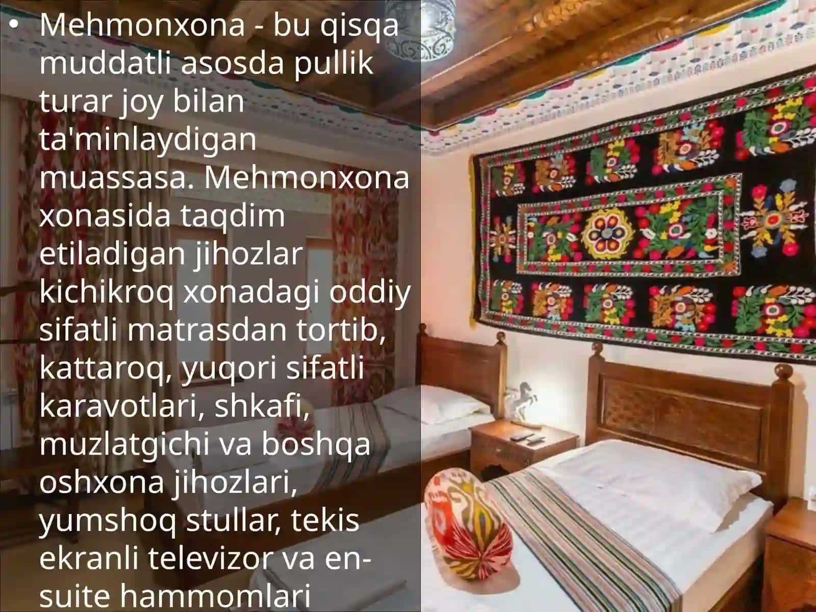 IXTISOSLASHGAN MEHMONXONALARNI TASHKIL ETISH 2