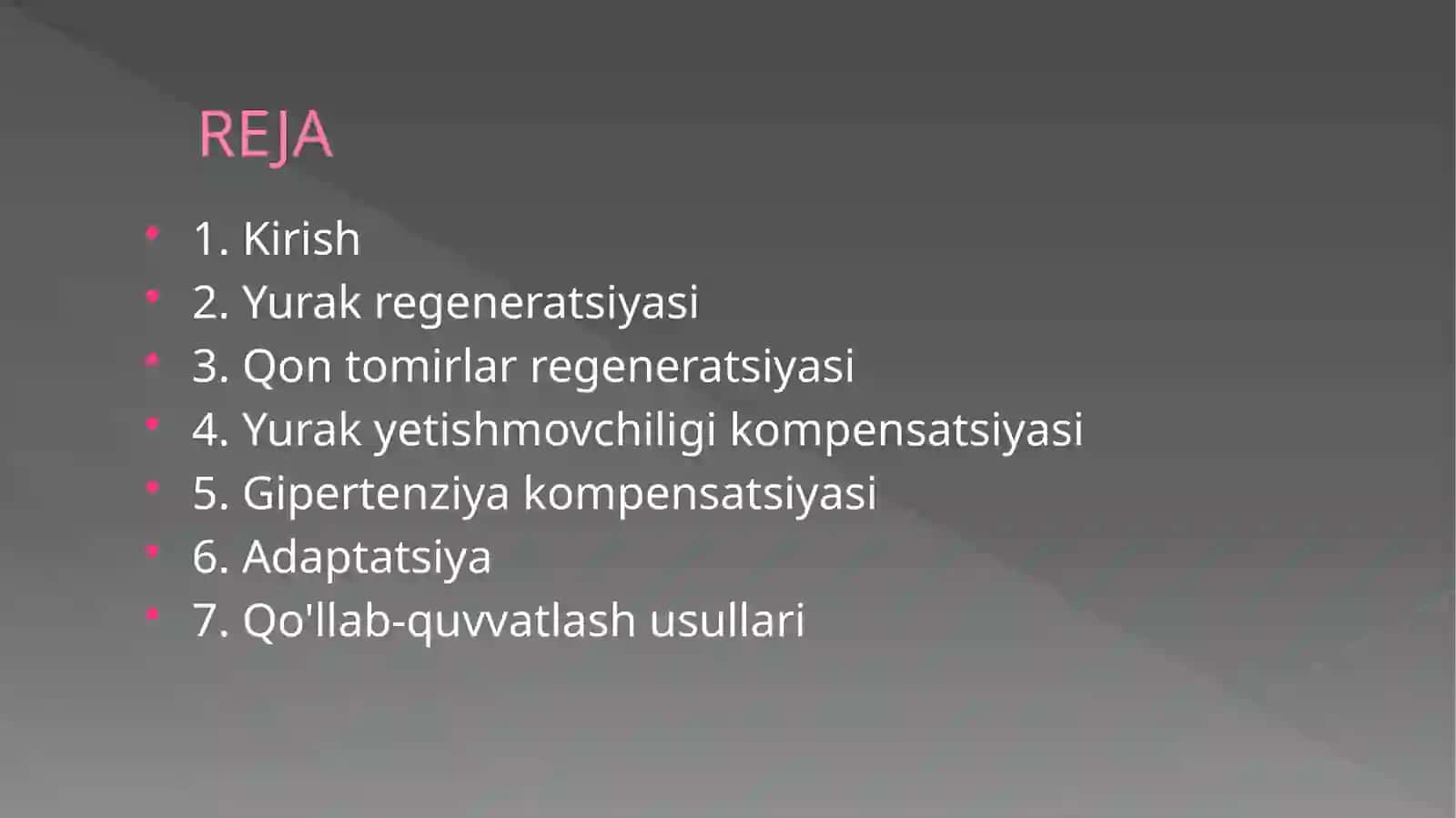 Yurak-Qon tomirlar tizimida Regenerator va Konpensator jarayonlar 2