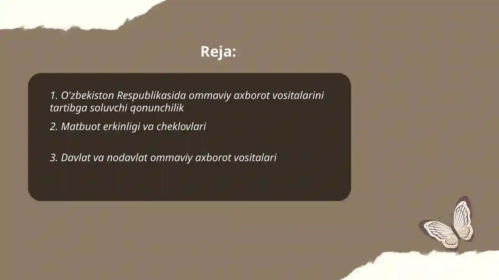 O'zbekiston Respublikasida ommaviy axborot vositalarining faoliyati 2