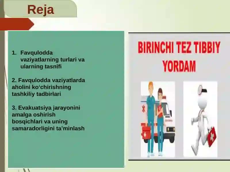 Favqulodda Vaziyatlarning Turlari va Ulardaaholini Ko'chirish(evakuatsiyaqilish) Tashkiliy Tadbirlari va Uni Amalga Oshirish 2