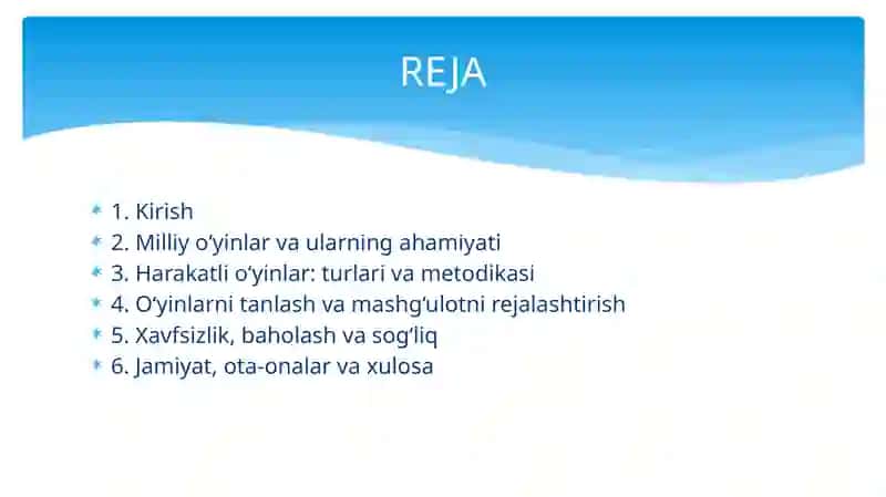Milliy vaharakatlio’yinlarni rejalashtirish va nazorat qilish 2