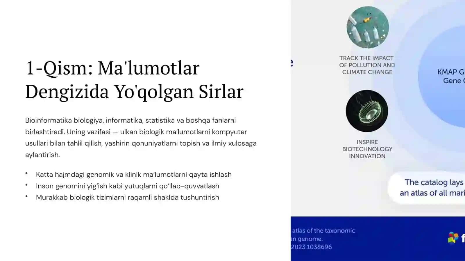Bioinformatika Ma'lumotlarini Sun'iy Intellekt Yordamida Qayta Ishlash: Kelajakni Kengaytirish 2