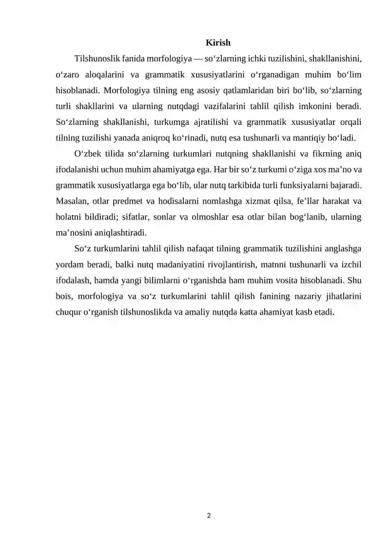 Morfologiya (Morphology) 2