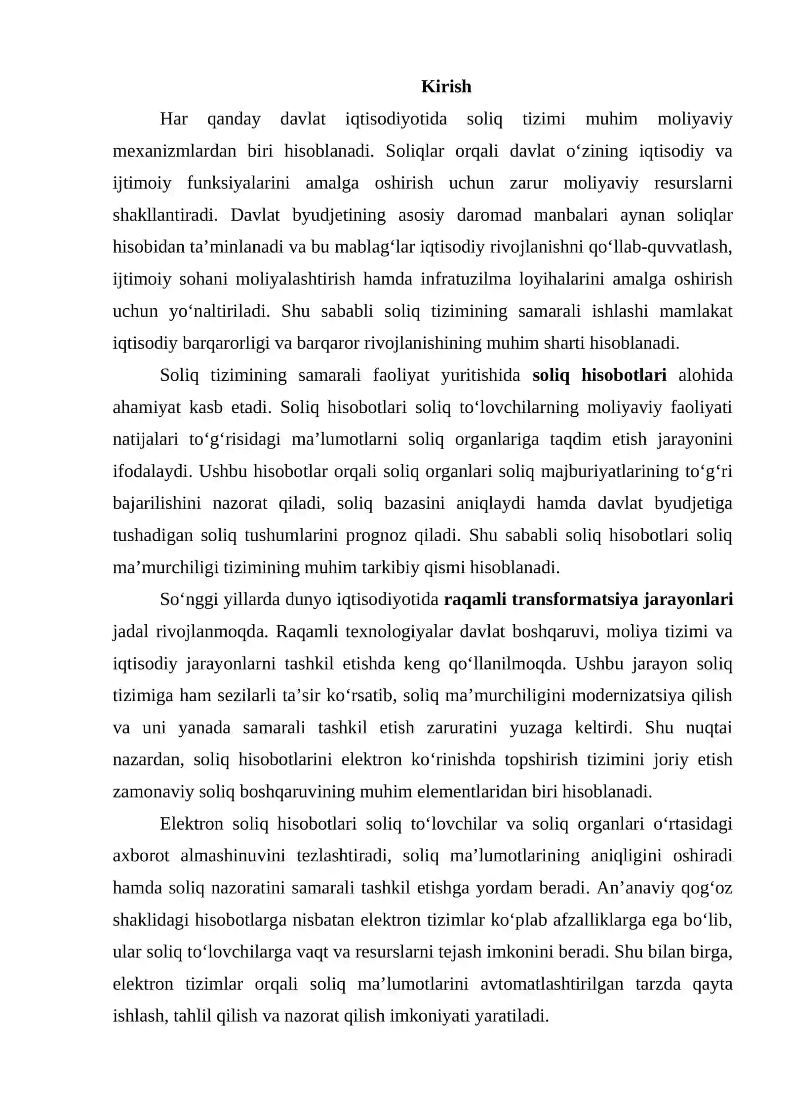 SOLIQ HISOBOTLARINI ELEKTRON KO‘RINISHDA TOPSHIRISHNING ZARURLIGI 2