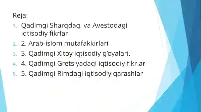 Q ADIMGI DUNYO MUTAFAKKIRLARINING IQTISODIY QARASHLARI 2