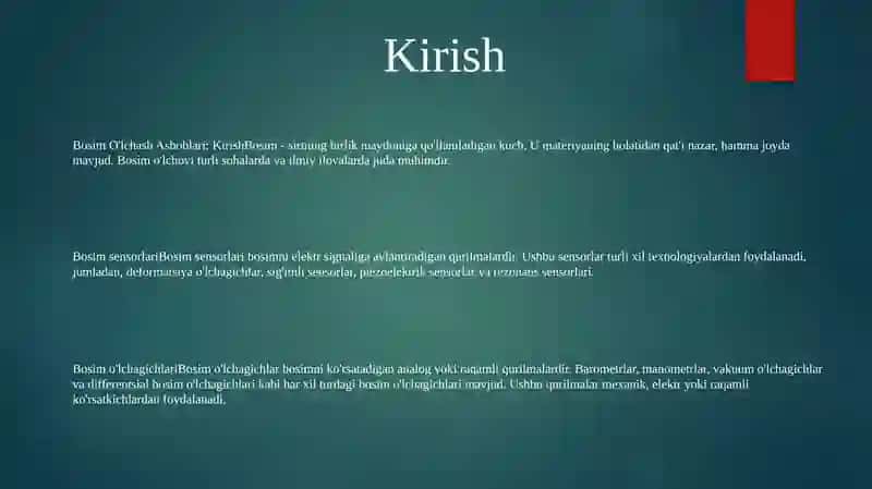 Bosim OʻLchash Asboblari 2