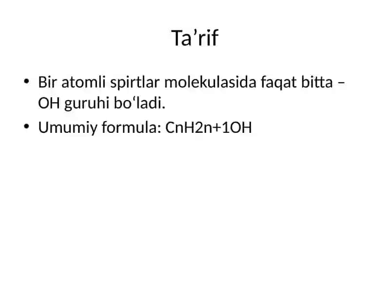 Bir atomli spirtlar 2