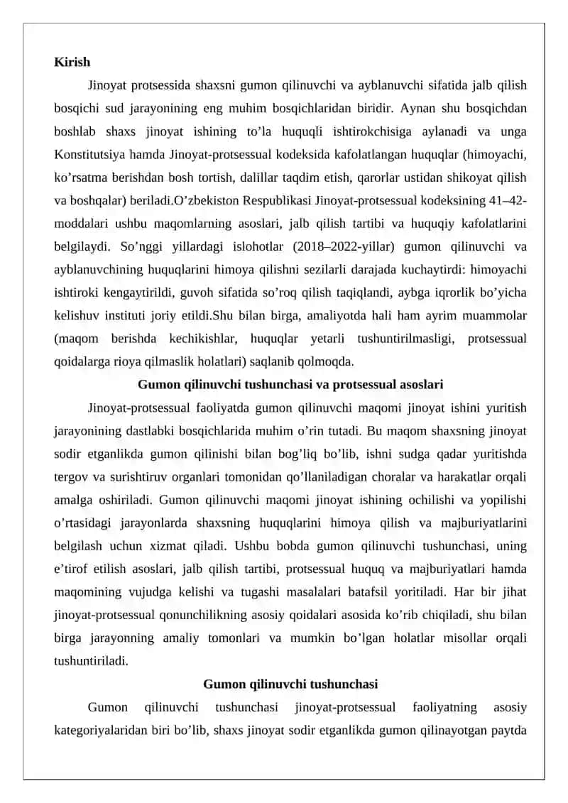 Jinoyat ishida gumon qilinuvchi va ayblanuvchi tariqasida jalb qilish 2