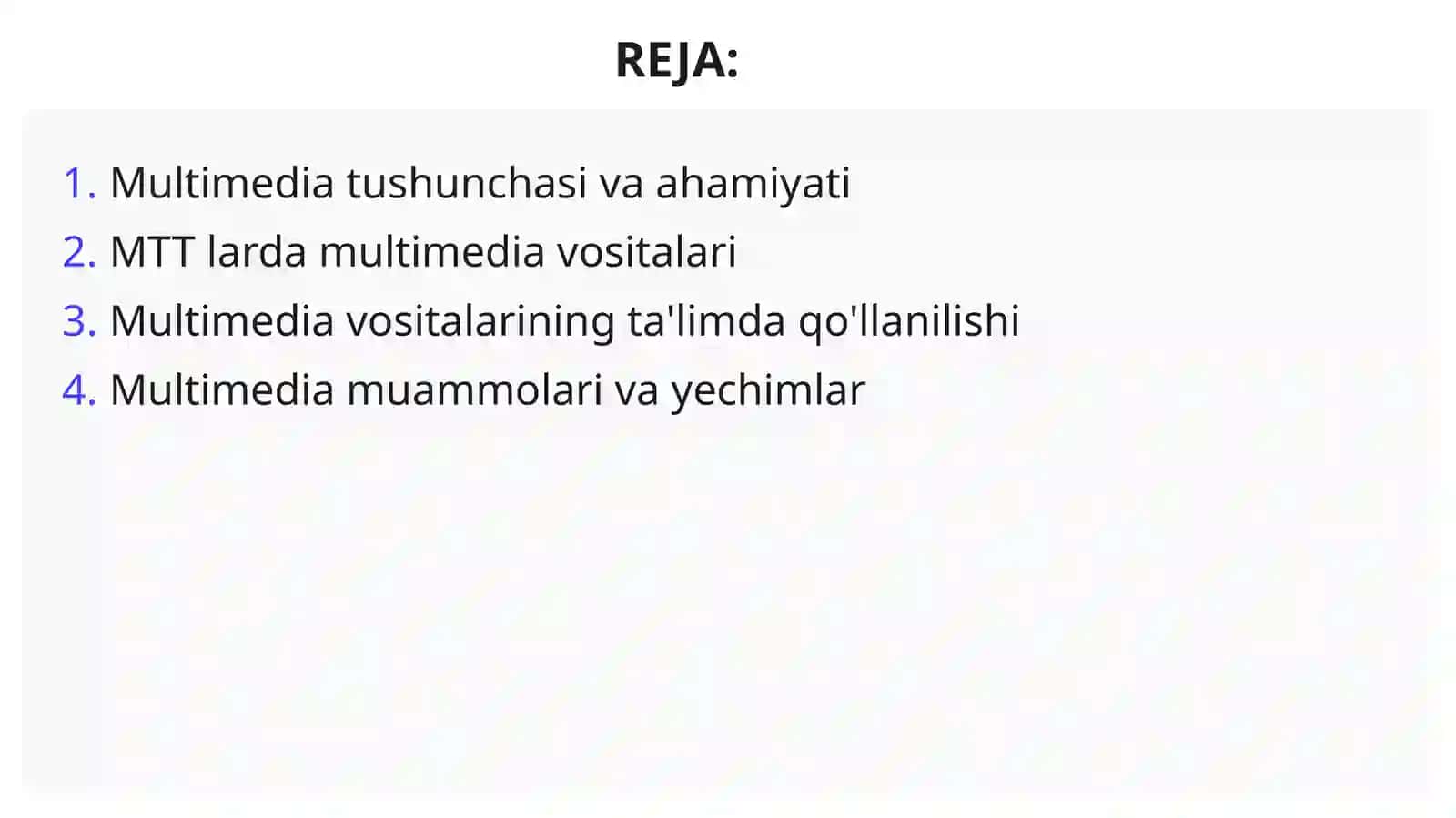 MTT larda Multimedia Vositalarining Imkoniyatlari va Ularni Ta'lim Jarayonida Qo'llash 2