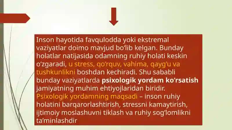 PSIXOLOGIK YORDAM KO‘RSATISHNING TASHKILIY JIHATLARI 2