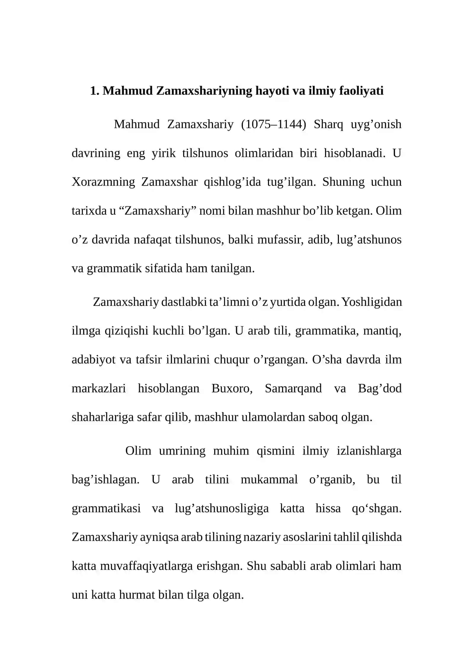 Mahmud Zamaxshariyning lingvistik merosi 2