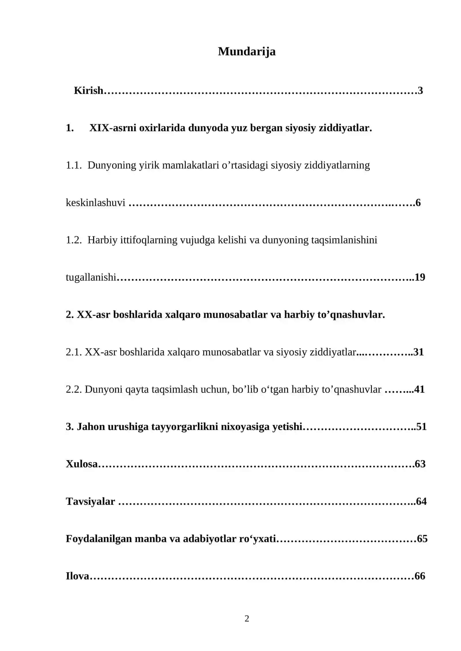 XIX asr oxiri - XX asr boshlarida jahonda siyosiy ziddiyatlarning keskinlashuvi 2
