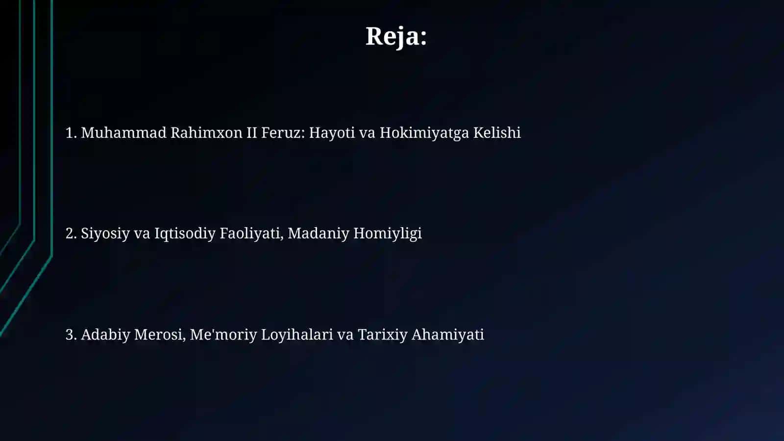 Muhammad Rahimxon II Feruz hayoti va ijodi 2