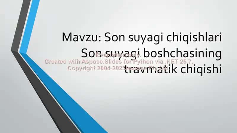 Son suyagi chiqishi 2