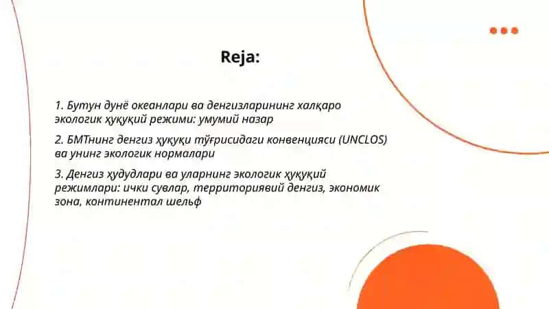 ДУНЁ ОКЕАНЛАРИ ВА ДЕНГИЗЛАРНИНГ ХАЛҚАРО ЭКОЛОГИЯ ҲУҚУҚИ ТАРТИБИ 2