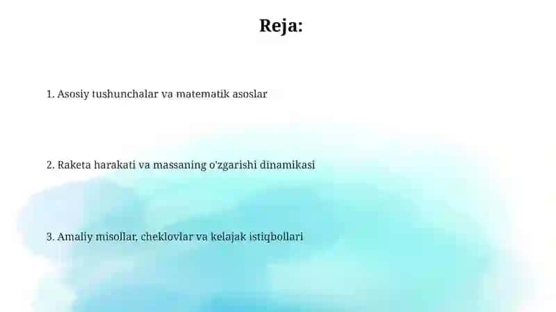 Ozgaruvchan massali harakat 2
