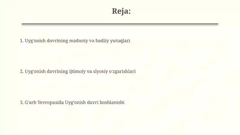 Uygʻonish davrining madaniy va badiiy yutuqlari 2