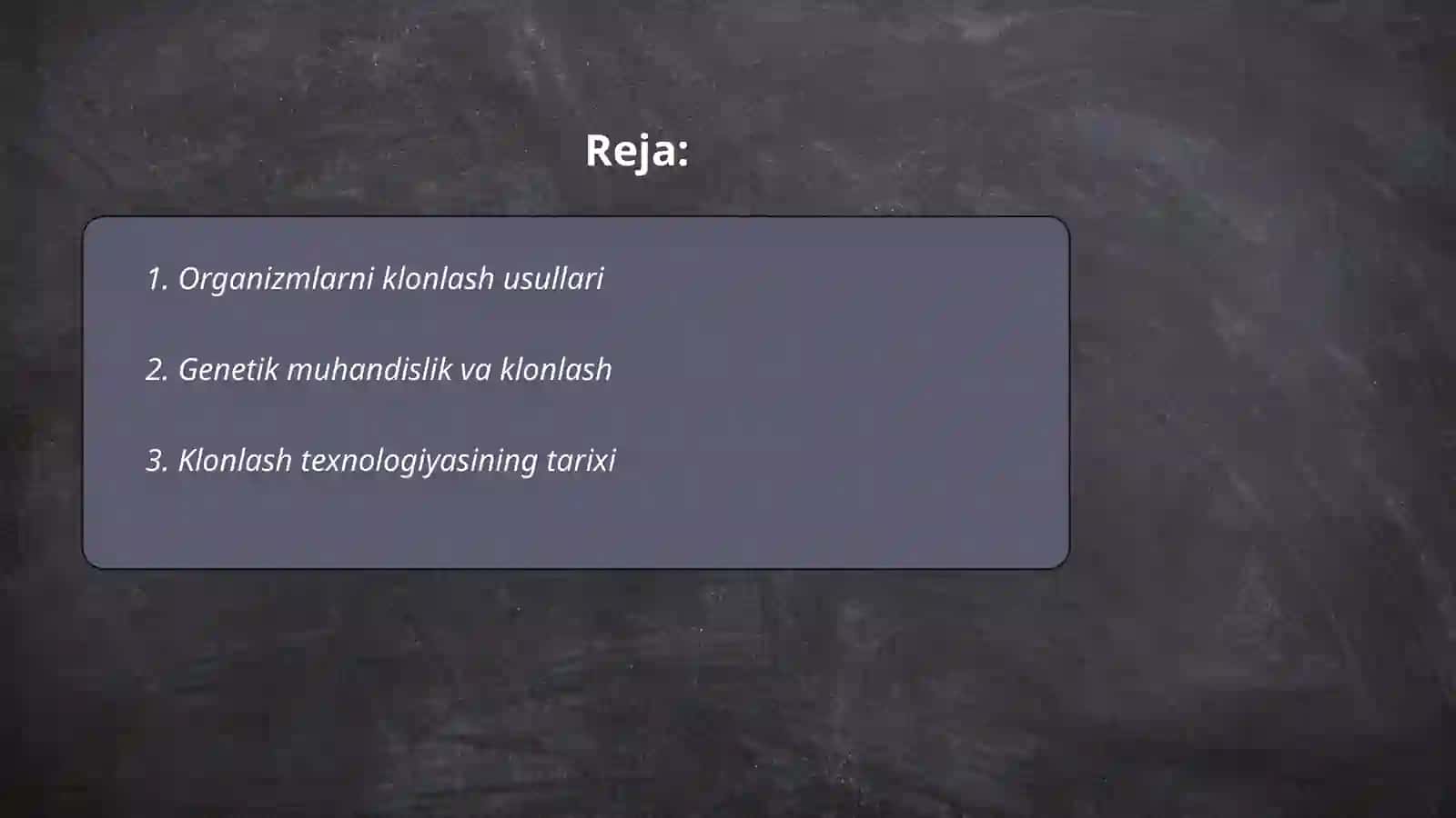 Organizmlarni klonlash va uning muommolari bo'yicha kontekst topshiriqlar tuzish va tayyorlash 2