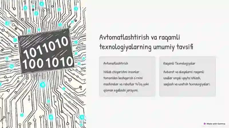 Avtomatlashtirish va yangi texnologiyalar. 2