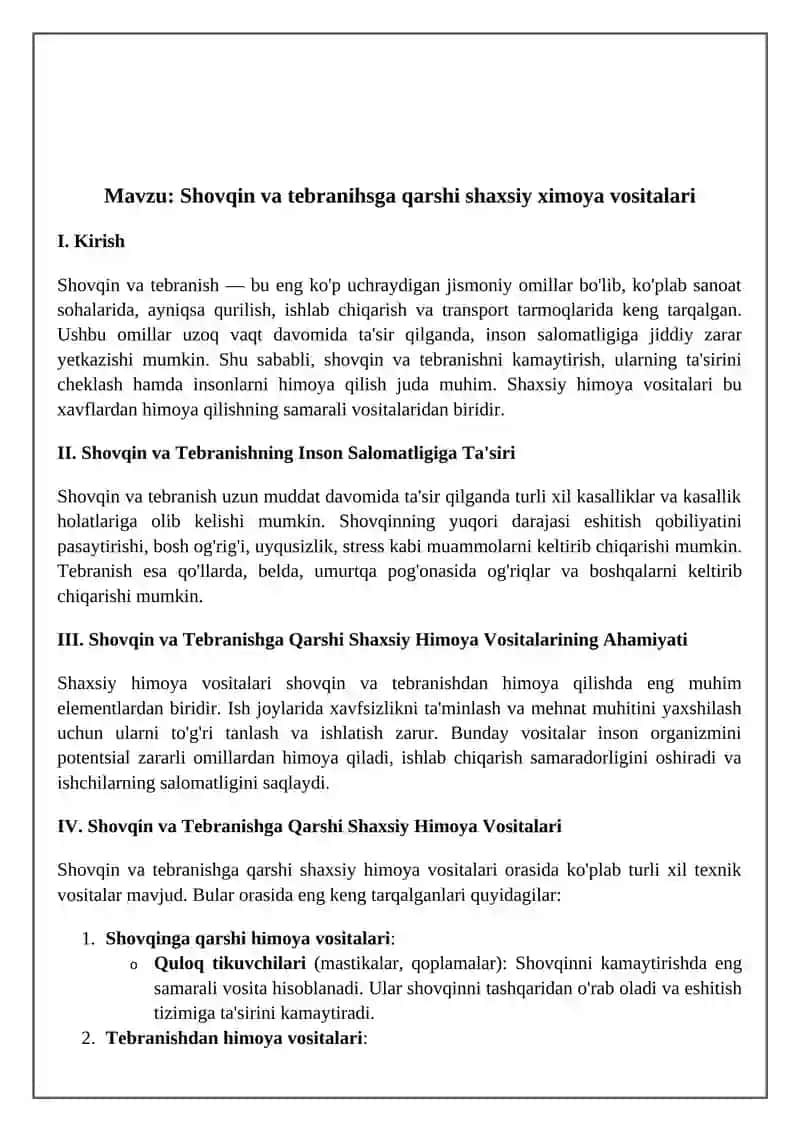 Shovqin va tebranihsga qarshi shaxsiy ximoya vositalari 2