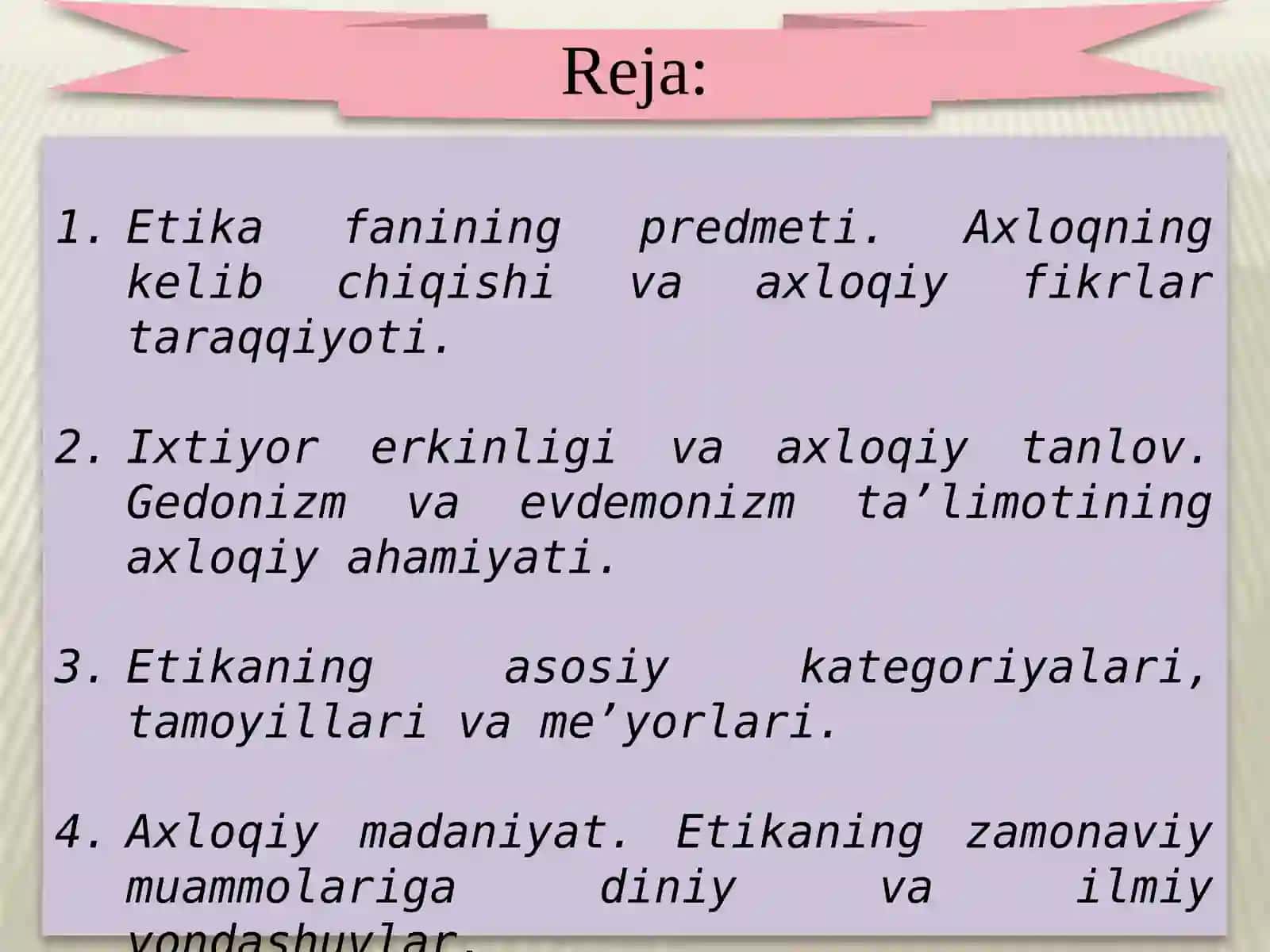 Etika fanining predmeti 2