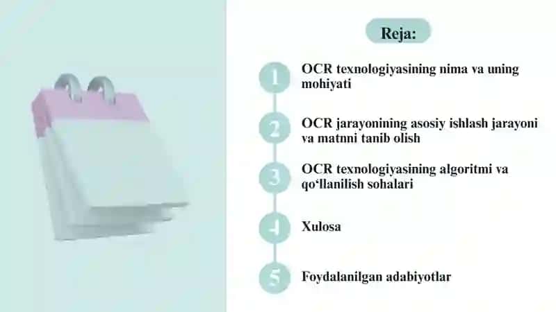 OPTIK BELGILARNI TANIB OLISH (OCR) 2