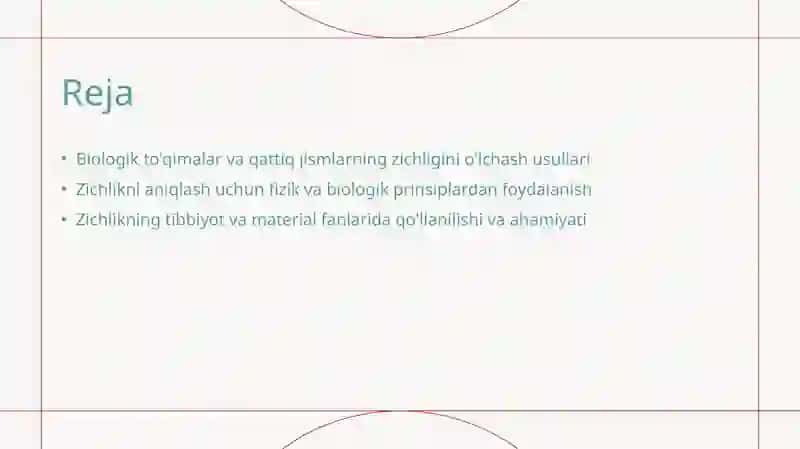 Biologik to'qimalar va qattiq jismlarning zichligini o'lchash usullari 2