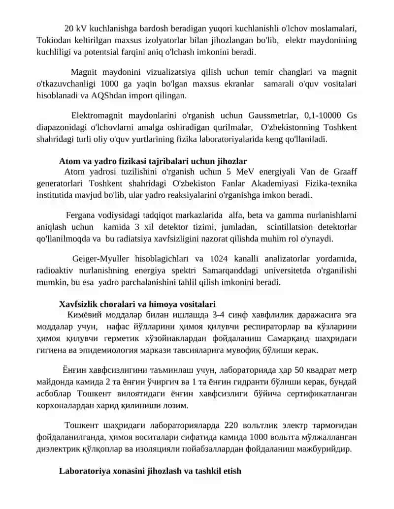 Fizika kabinetini jihozlash 2