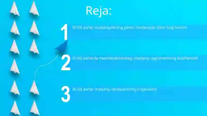 IX-Xll asrlarda mamlakatimiz hududida ròy bergan madaniy uyģonish 2